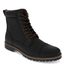 【送料無料】 リーバイス メンズ ブーツ・レインブーツ シューズ Men's Wyatt Faux Leather Lace-Up Boots Black