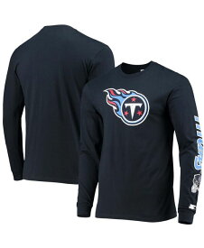 【送料無料】 スターター メンズ Tシャツ トップス Men's Navy Tennessee Titans Halftime Long Sleeve T-shirt Navy
