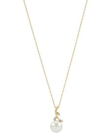 【送料無料】 ホノラ レディース ネックレス・チョーカー・ペンダントトップ アクセサリー Cultured Freshwater Button Pearl (8mm) & Diamond Accent Vine 18" Pendant Necklace in 10k Gold Gold
