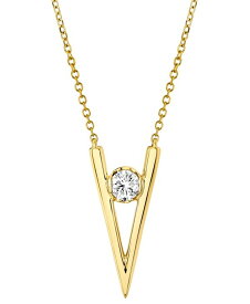 【送料無料】 シレーナ レディース ネックレス・チョーカー・ペンダントトップ アクセサリー Diamond V 18" Pendant Necklace (1/6 ct. t.w.) in 14k Gold Yellow Gold