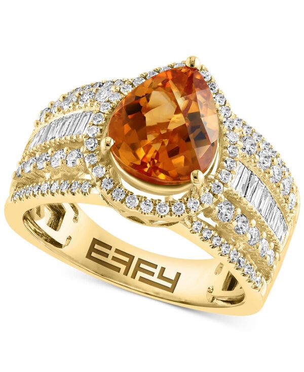 【送料無料】 エフィー レディース リング アクセサリー EFFY® Citrine (3 ct. t.w.) & Diamond (5/8 ct. t.w.) Statement Ring in 14k Gold 14K Goldのサムネイル