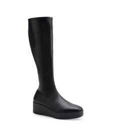 【送料無料】 エアロソールズ レディース ブーツ・レインブーツ シューズ Cecina Boot-Casual Boot-Tall-Wedge Black - Faux Leather