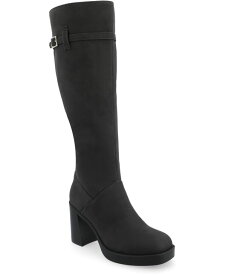 【送料無料】 ジュルネ コレクション レディース ブーツ・レインブーツ シューズ Women's Letice Tru Comfort Foam Wide Width Wide Calf Platform Square Toe Boots Black