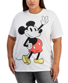 【送料無料】 ディズニー レディース Tシャツ トップス Big Mickey Graphic T-Shirt White