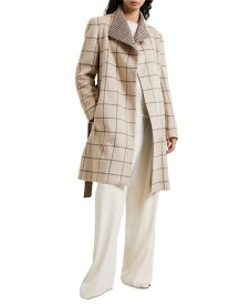【送料無料】 フレンチコネクション レディース ジャケット・ブルゾン アウター Women's Fran Plaid Belted Coat Taupe Melange