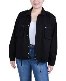 【送料無料】 ニューヨークコレクション レディース ジャケット・ブルゾン アウター Women's Long Sleeve Twill Jacket Black