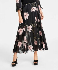 【送料無料】 セセ レディース スカート ボトムス Women's Pleated Floral Maxi Skirt Rich Black