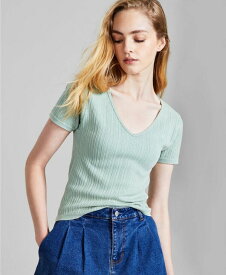 【送料無料】 アンドノウディス レディース シャツ トップス Women's Ribbed Seamless T-Shirt Green Pond Washed