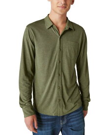 【送料無料】 ラッキーブランド メンズ シャツ トップス Men's Long Sleeve Button-Front Jersey Shirt Olive