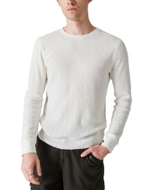 【送料無料】 ラッキーブランド メンズ Tシャツ トップス Men's Garment Dyed Thermal Long Sleeve Crewneck T-Shirt Bright White
