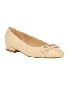 【送料無料】 カルバンクライン レディース パンプス シューズ Women's Crystil Tailored Ballet Flat Light Natural - Leather