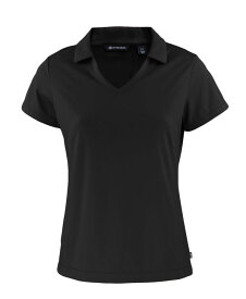 【送料無料】 カッターアンドバック レディース シャツ トップス Women's Daybreak Eco Recycled V-neck Polo Shirt Black