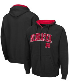 【送料無料】 コロシアム メンズ パーカー・スウェット フーディー アウター Men's Black Nebraska Huskers Arch Logo 3.0 Full-Zip Hoodie Black