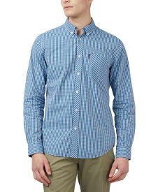 【送料無料】 ベンシャーマン メンズ シャツ トップス Men's Signature Gingham Long-Sleeve Button-Down Shirt Blue Denim