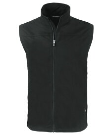 【送料無料】 カッターアンドバック メンズ ベスト アウター Charter Eco Recycled Mens Big & Tall Full-Zip Vest Black