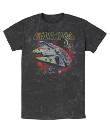 【送料無料】 フィフスサン メンズ Tシャツ トップス Men's Star Wars Star Fight Short Sleeve Mineral Wash T-shirt Black