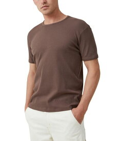 【送料無料】 コットンオン メンズ Tシャツ トップス Men's Crewneck Ribbed T-shirt Washed Chocolate