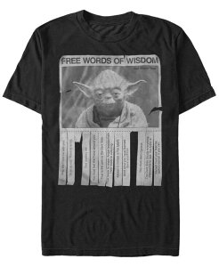 �t�B�t�X�T�� �����Y �g�b�v�X T�V���c Fifth Sun Men's Star Wars Words Of Wisdom Short Sleeve T-Shirt Black �u���b�N