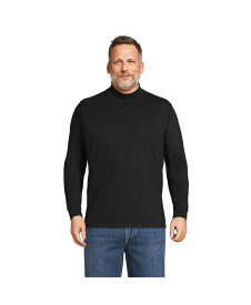 【送料無料】 ランズエンド メンズ Tシャツ トップス Men's Big & Tall Super-T Mock Turtleneck T-Shirt Black