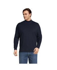 【送料無料】 ランズエンド メンズ Tシャツ トップス Men's Big & Tall Super-T Mock Turtleneck T-Shirt Radiant navy