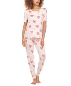 【送料無料】 ハニーデュー インティメッツ レディース ナイトウェア アンダーウェア Women's Happy Place 2-Pc. Printed Pajamas Set Pure Hearts