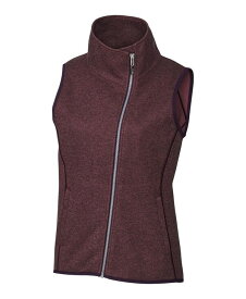 【送料無料】 カッターアンドバック レディース ジャケット・ブルゾン アウター Mainsail Women Plus Size Sweater Knit Asymmetrical Vest Bordeaux heather