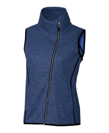 【送料無料】 カッターアンドバック レディース ジャケット・ブルゾン アウター Mainsail Women Plus Size Sweater Knit Asymmetrical Vest Tour blue heather