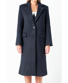 【送料無料】 グレー ラブ レディース ジャケット・ブルゾン アウター Women's Oversize Wool Trench Coat Navy