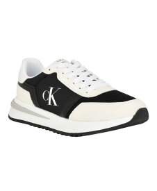 【送料無料】 カルバンクライン レディース スニーカー シューズ Women's Piper Lace-Up Platform Casual Sneakers White, Black Multi- Manmade, Textile Upper and Leather Sole