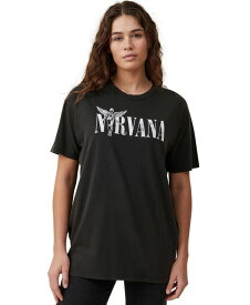 【送料無料】 コットンオン レディース シャツ トップス Women's The Oversized Nirvana T-shirt Nirvana Washed Black