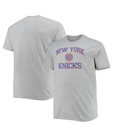 【送料無料】 プロファイル メンズ Tシャツ トップス Men's Heathered Gray New York Knicks Big and Tall Heart & Soul T-shirt Heathered Gray