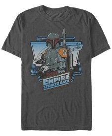 【送料無料】 フィフスサン メンズ Tシャツ トップス Star Wars Men's Classic Boba Fett Empire Strikes Back Logo Short Sleeve T-Shirt Charcoal