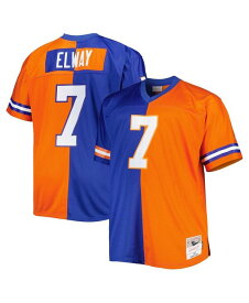 【送料無料】 ミッチェル&ネス メンズ シャツ トップス Men's John Elway Royal Orange Denver Broncos Big and Tall Split Legacy Retired Player Replica Jersey Royal, Orange