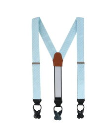 【送料無料】 トラファルガー メンズ ベルト アクセサリー Rowan Geometric Pattern Silk Button End Suspenders Light blue