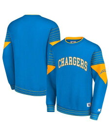 【送料無料】 スターター メンズ パーカー・スウェット アウター Men's Powder Blue Los Angeles Chargers Face-Off Pullover Sweatshirt Powder Blue