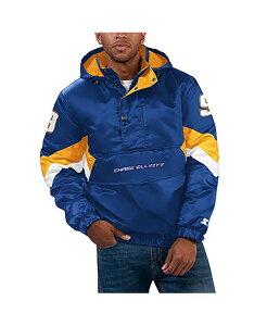 �X�^�[�^�[ �����Y �A�E�^�[ �p�[�J�[�E�X�E�F�b�g �T�e�� �p�[�J�[ �W���P�b�g Starter Men's Royal Chase Elliott Home Team Satin Half-Zip Hoodie Jacket Royal