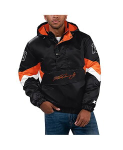 �X�^�[�^�[ �����Y �A�E�^�[ �W���P�b�g�E�u���]�� �T�e�� �p�[�J�[ �W���P�b�g Starter Men's Black Martin Truex Jr Home Team Satin Half-Zip Hoodie Jacket Black �u���b�N