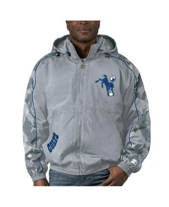 X^[^[ Y AE^[ WPbgEu] WPbg Starter Men's Gray Distressed Indianapolis Colts Thursday Night Gridiron Throwback Full-Zip Jacket Gray O[