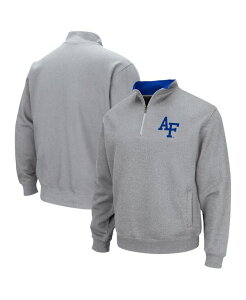 yz RVA Y WPbgEu] AE^[ Men's Heathered Gray Air Force Falcons Tortugas Team Logo Quarter-Zip Jacket Heathered Gray