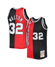 【送料無料】 ミッチェル&ネス メンズ シャツ トップス Men's Bill Walton Red Black Portland Trail Blazers Hardwood Classics 1976-77 Split Swingman Jersey Red, Black