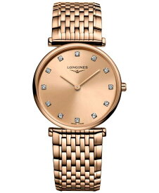 【送料無料】 ロンジン レディース 腕時計 アクセサリー Women's Swiss La Grande Classique de Longines Diamond (1/10 ct. t.w.) Rose Gold PVD Bracelet Watch 29mm Red Pvd Coating