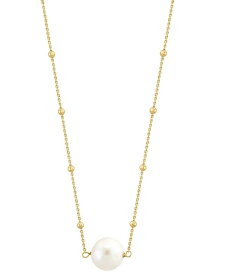 【送料無料】 エフィー レディース ネックレス・チョーカー・ペンダントトップ アクセサリー EFFY&reg; Freshwater Pearl (10mm) & Polished Bead 16" Pendant Necklace in Gold-Plated Sterling Silver Gold Over Silver