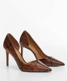 【送料無料】 マンゴ レディース パンプス シューズ Women's Asymmetrical Heeled Shoes Brown