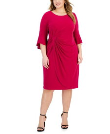 【送料無料】 コネクテッド レディース ワンピース トップス Plus Size Side-Tab Dress Dark Pink