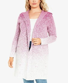 【送料無料】 アベニュー レディース ニット・セーター カーディガン アウター Plus Size Amaya Long Sleeve Cardigan Sweater Berry