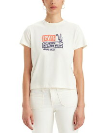 【送料無料】 リーバイス レディース シャツ トップス Women's Graphic Authentic Cotton Short-Sleeve T-Shirt Authentic Western Wear Egret