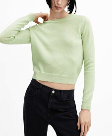 【送料無料】 マンゴ レディース ニット・セーター アウター Women's Round-Neck Knitted Sweater Pastel Green