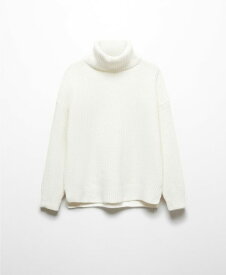 【送料無料】 マンゴ レディース ニット・セーター アウター Women's Rolled Neck Cable Sweater Ecru