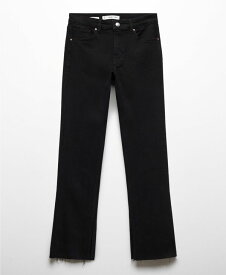 【送料無料】 マンゴ レディース デニムパンツ ジーンズ ボトムス Women's Slits Detail Mid-Waist Flared Jeans Black Denim