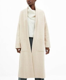 【送料無料】 マンゴ レディース ニット・セーター アウター Women's Pockets Detail Oversized Knitted Coat Light, Pastel Gray